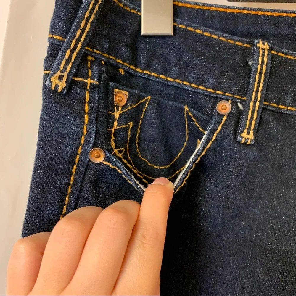 True Religion Dark Indigo Flare Jeans - Picture 5 of 14